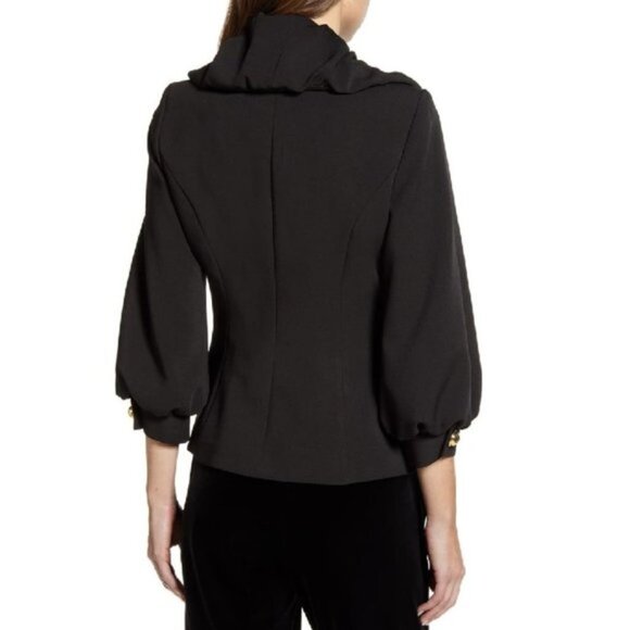 HALOGEN x Atlantic-Pacific Ruffle Front Blazer - Picture 2 of 9